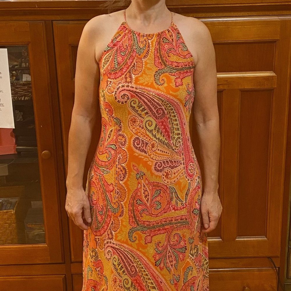 Ann Taylor Bright colored halter dress